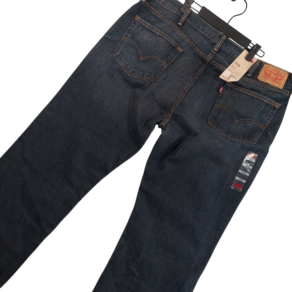 Levis 559 Relaxed Straight Fit Jeans Mens 42x30 Dark Wash Blue Denim NWT